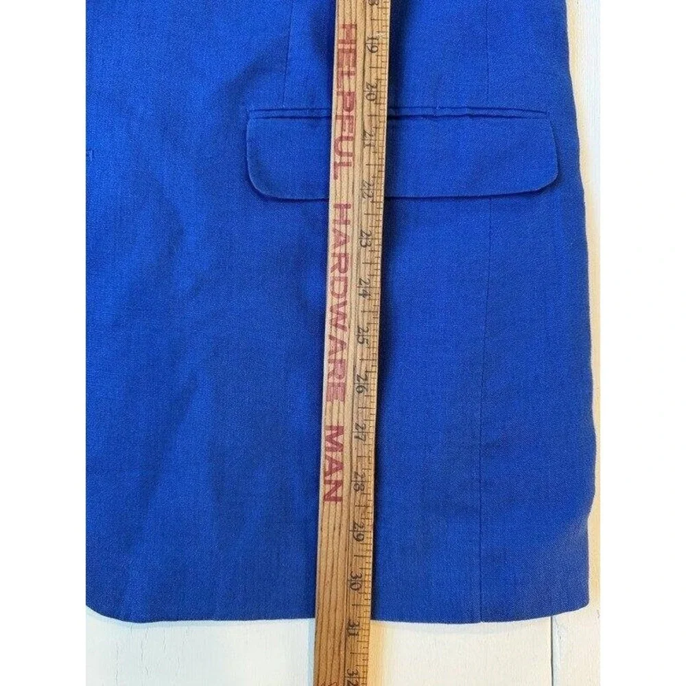 Lauren Ralph Lauren Royal Blue 100% Linen Mens Blazer Jacket Size 42L